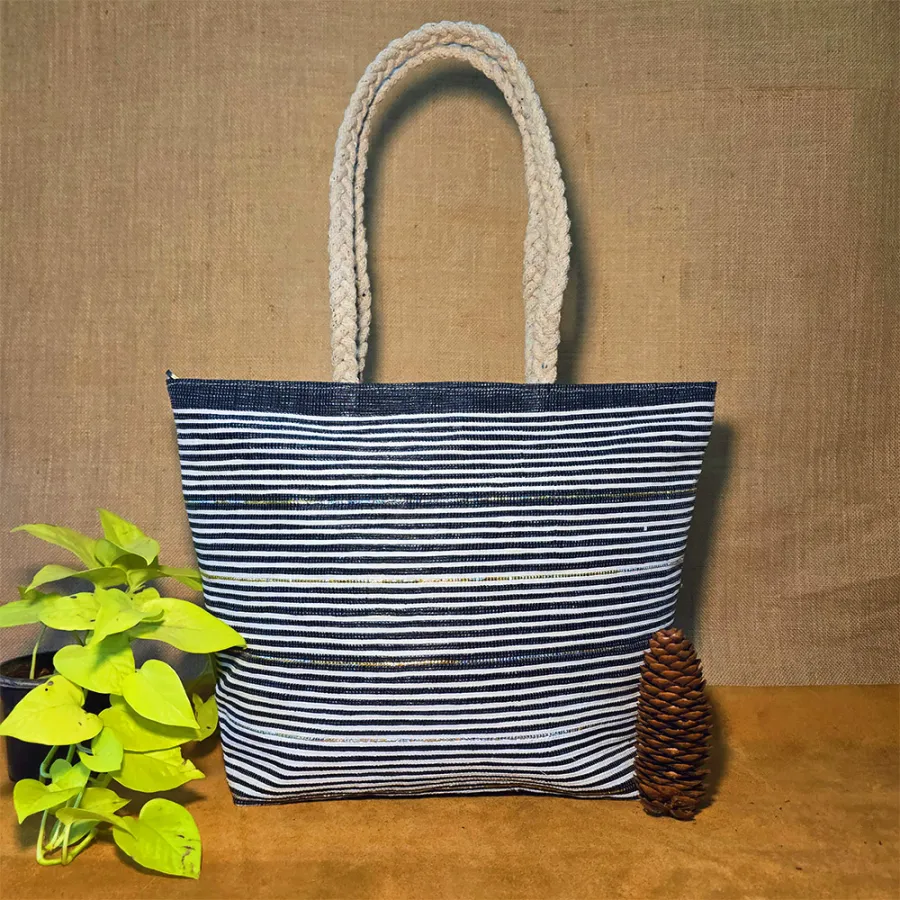 Upcycled plastic weaving bag