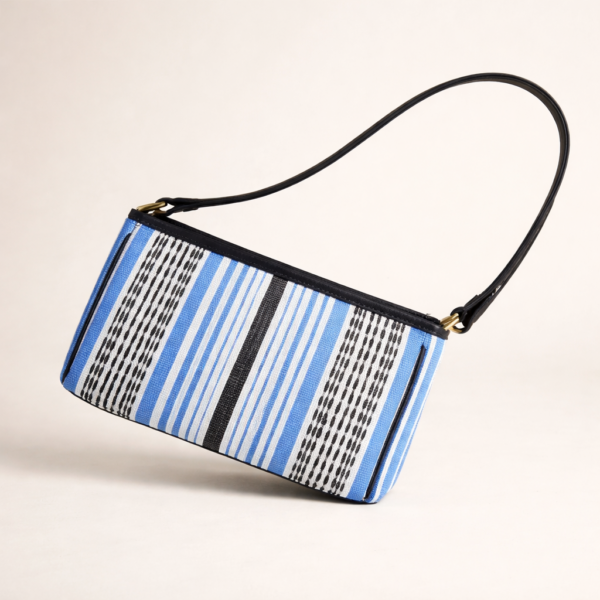Up-cycled plastic weaving shoulder bag