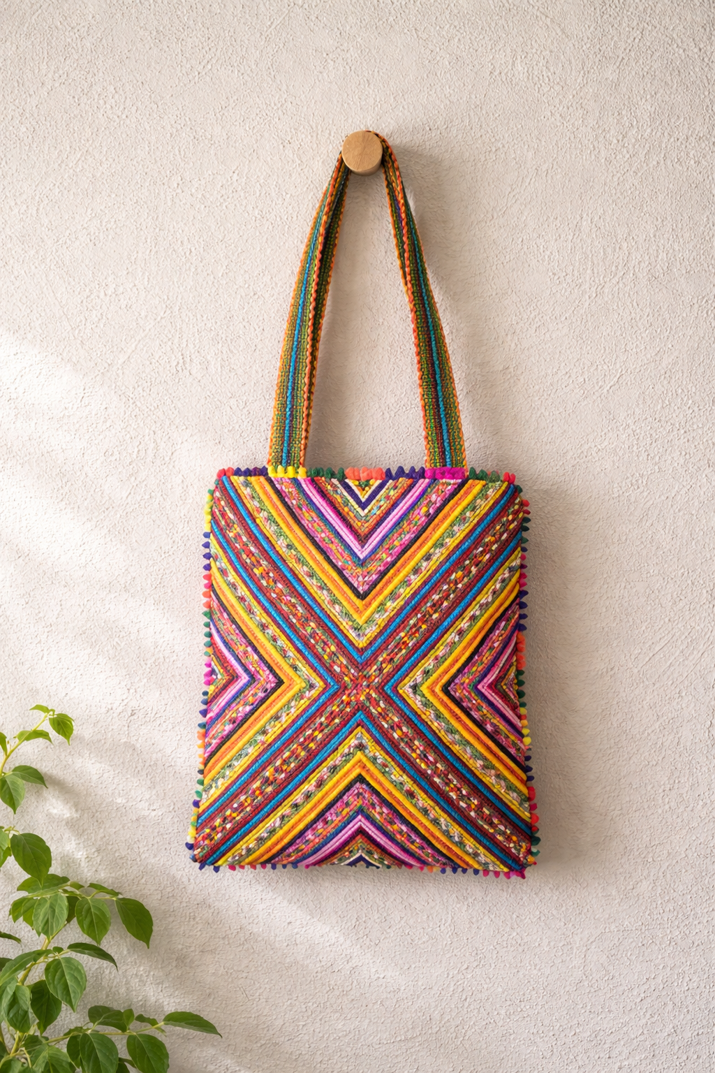 Hari Jari Art Pabi Rectangular Tote Bag