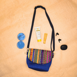 Pabiben- Violet & Multicolour flap Hari Jari Art Pabi Sling Bag - Image 4