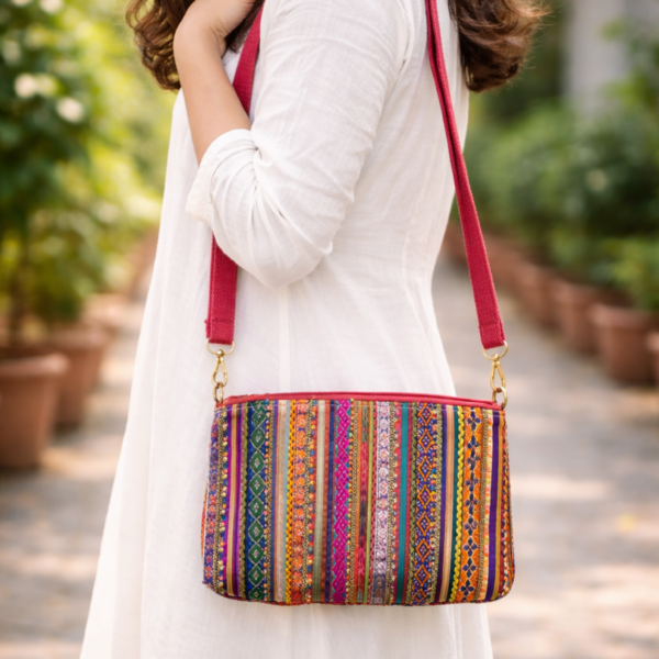 Hari Jari Art Pabi Rectangular Sling Bag